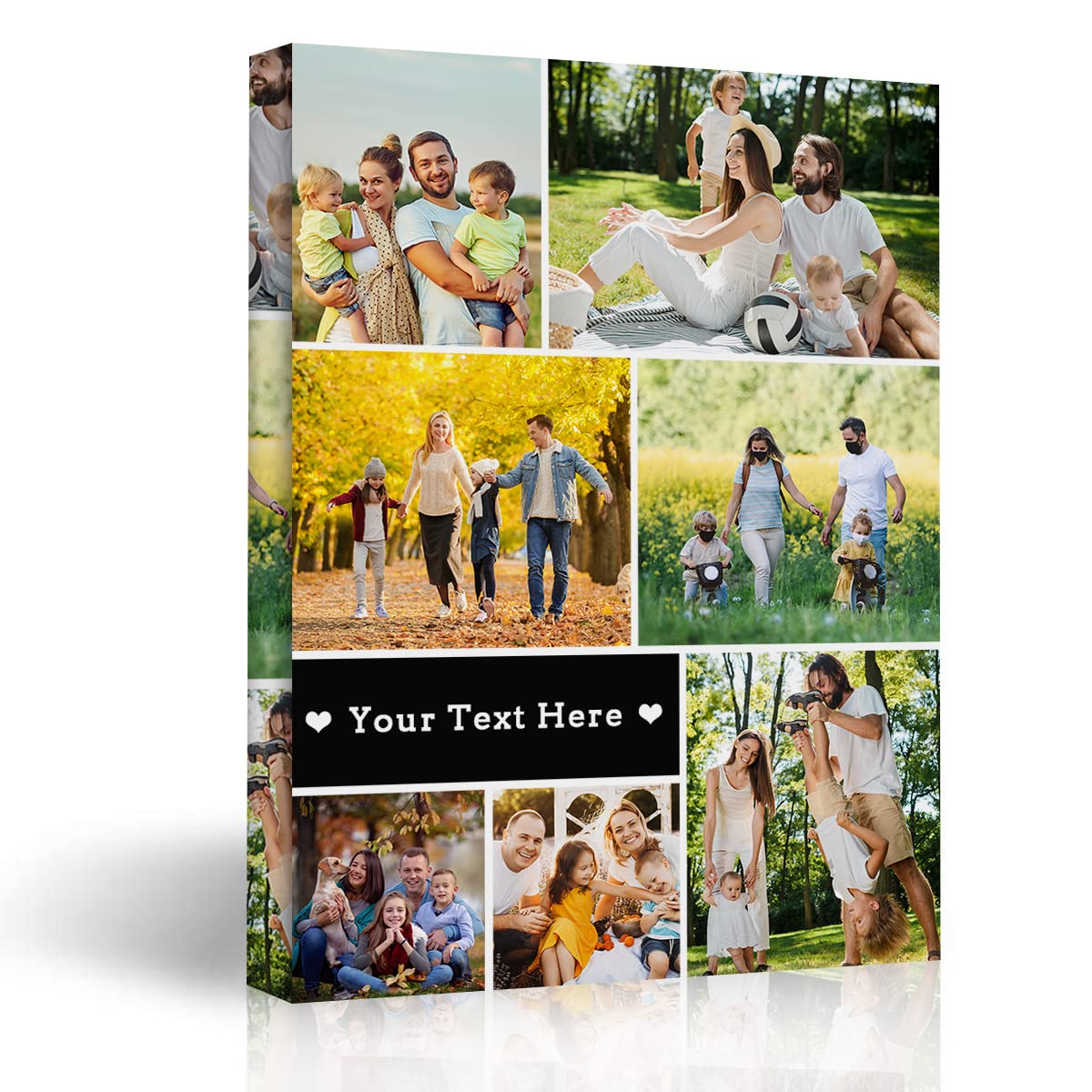 YahCase Personalized Canvas Wall Art with Your Photos for Family Baby Friends Pet,Custom Pictures On Gallery Wrapped Painting,Photo Canvas Prints Customized Collage (12" X 16")