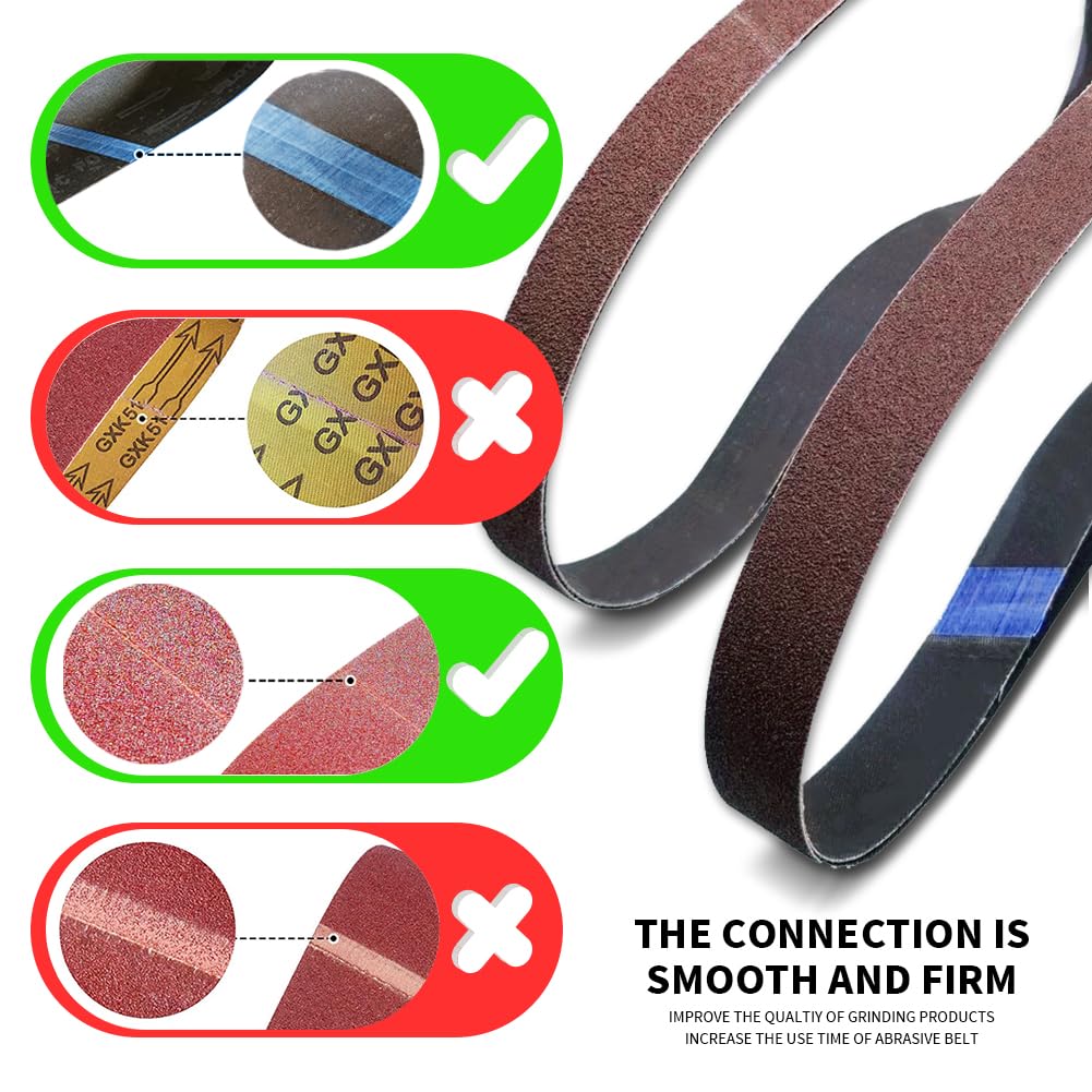 50x2000mm Sanding Belt Assorted Pack, 10 Pcs (2 Each of 60/80/120/240/400 Grits), Aluminum Oxide for Sanders - Image 3