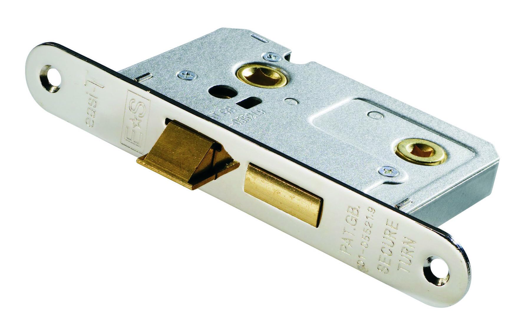Kooples Hardware Easi-T Residential Bathroom Lock Range – Mortice Bathroom Door Lock Case for Thumbturn and Release (Satin Nickel, 76mm)