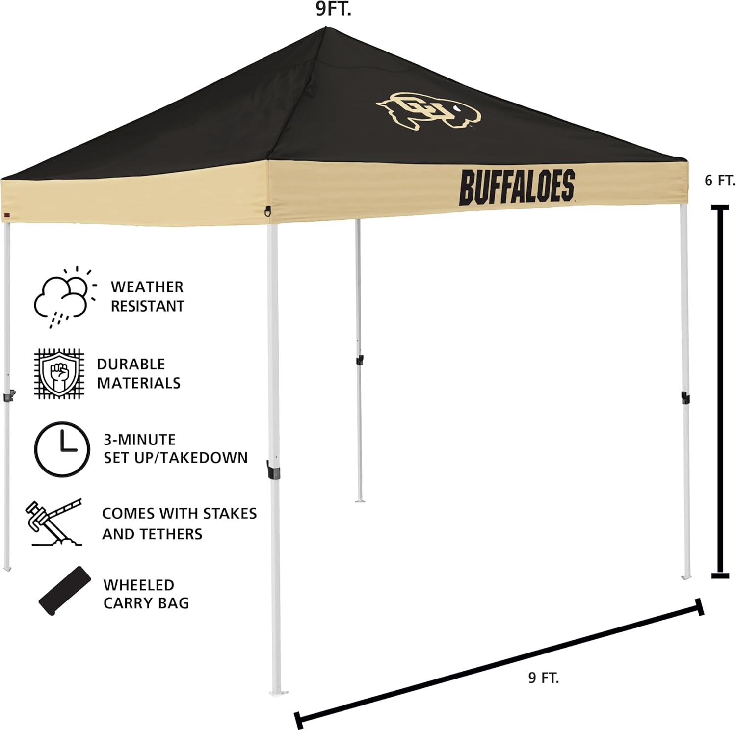 Logo Brands Officially Licensed NCAA Economy Canopy, Team Color, One Size