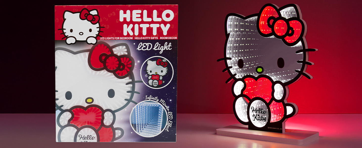 Get Trend Hello Kitty Sanrio 3D LED Lights, Kawaii Infinity Mirror