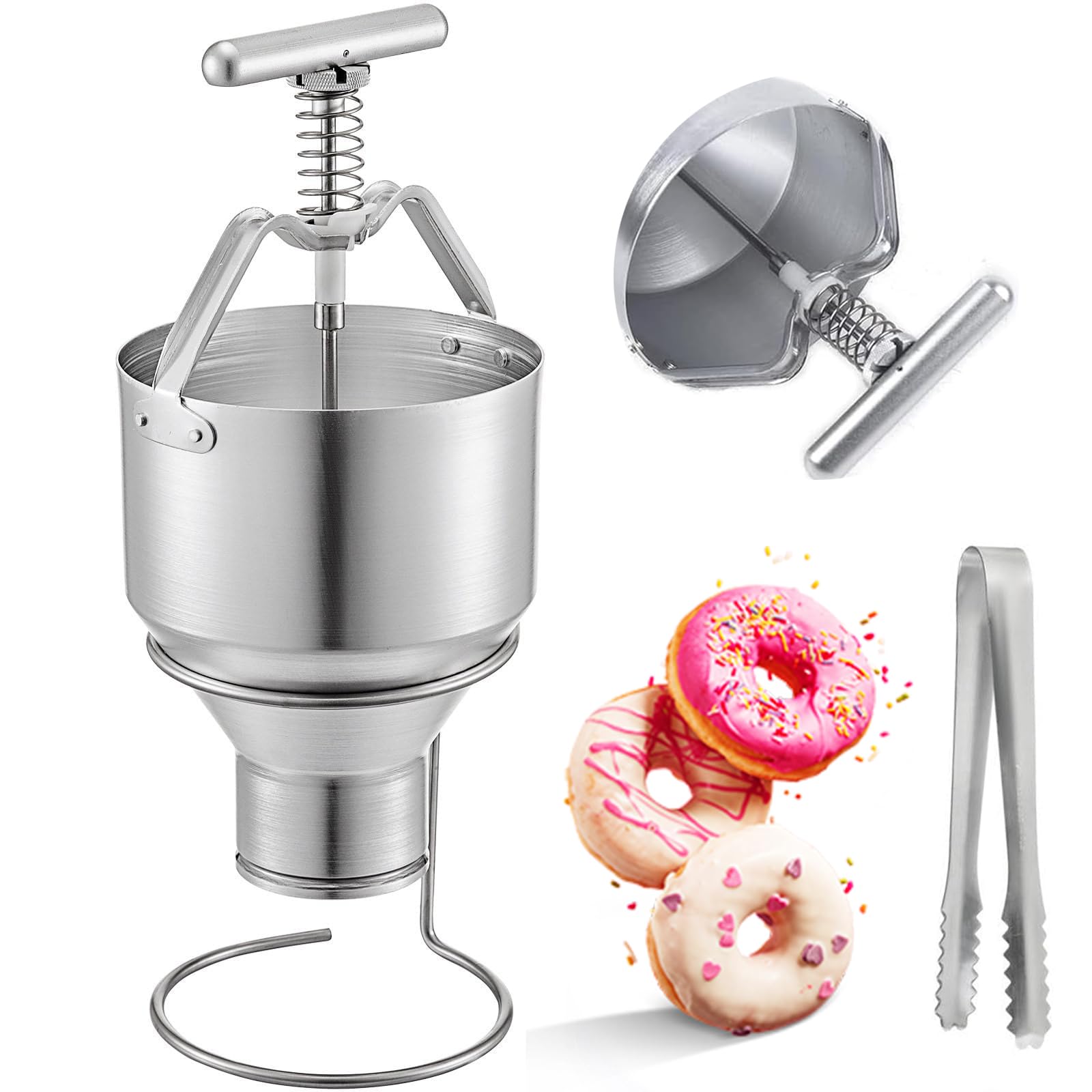 Depósito manual de donas, máquina de donas ajustable con soporte, dispensador de masa fácil de usar para dar forma y dispensar uniformemente en panadería