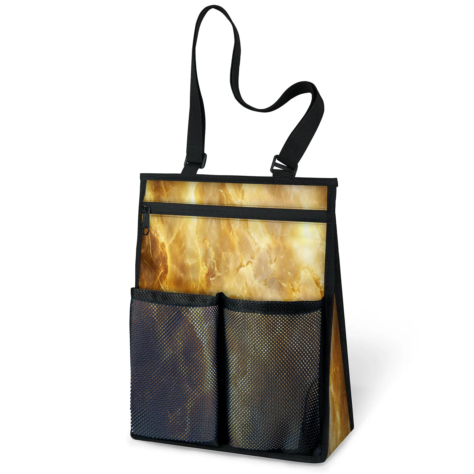Ourtheme Marble Art Design Portable Shower Bag for Travel Gym Camp Beach Tote Shower Caddy Bags Hanging Toiletry