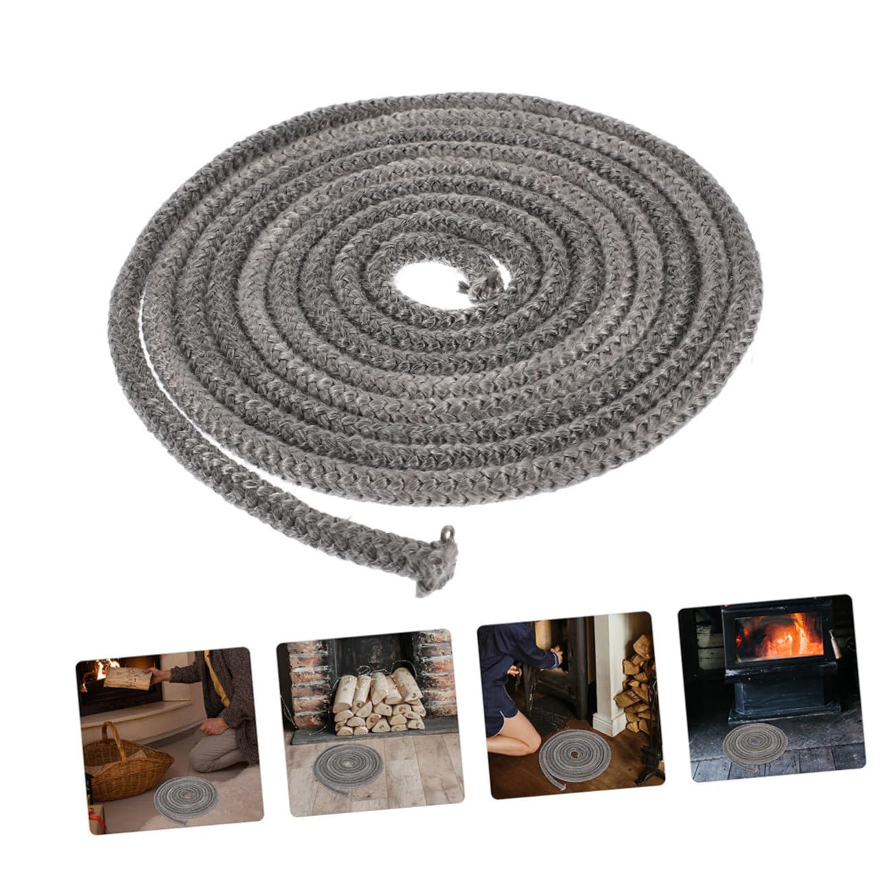 SHINEOFI Guarnizione per Stufa Legna 2,5 M in Fibra di Vetro per Stufa Porte a Legna Resistente al Calore