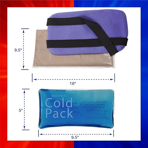 Miniatura 4 de Carex ThermiPaq - Kit combinado de almohadilla térmica reutilizable para microondas, para lesiones, paquete de hielo de gel, hombro, codo, tobillos,