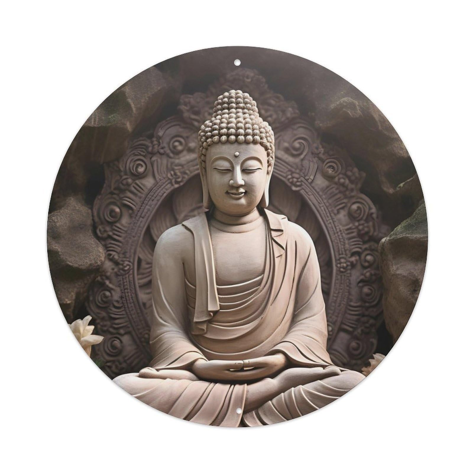 Buddhism Meditating Buddha Metal Tin Sign