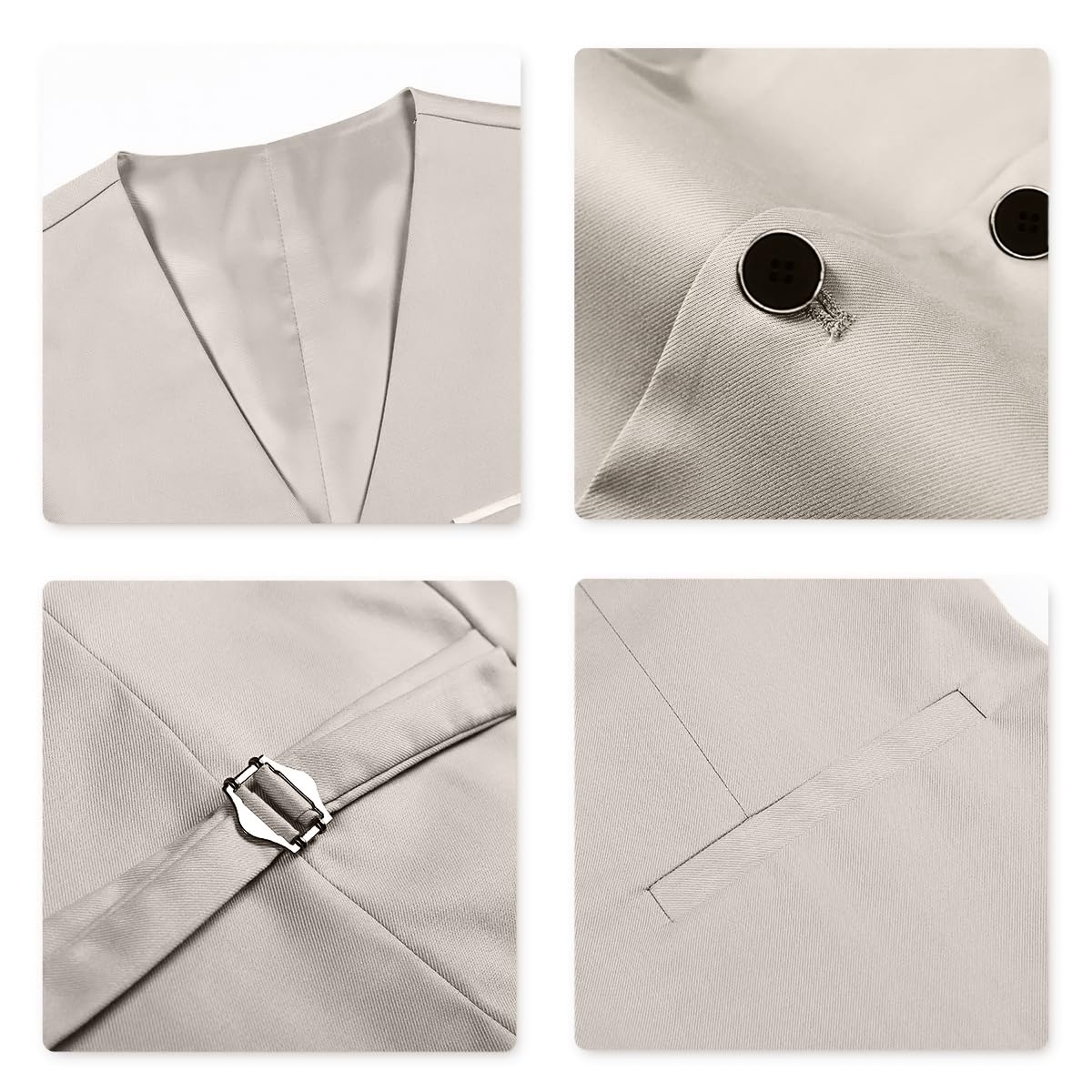 Allthemen Abito da Uomo 3 Pezzi Slim Fit Completo Formale da Matrimonio Un Bottone Giacca Gilet Pantaloni