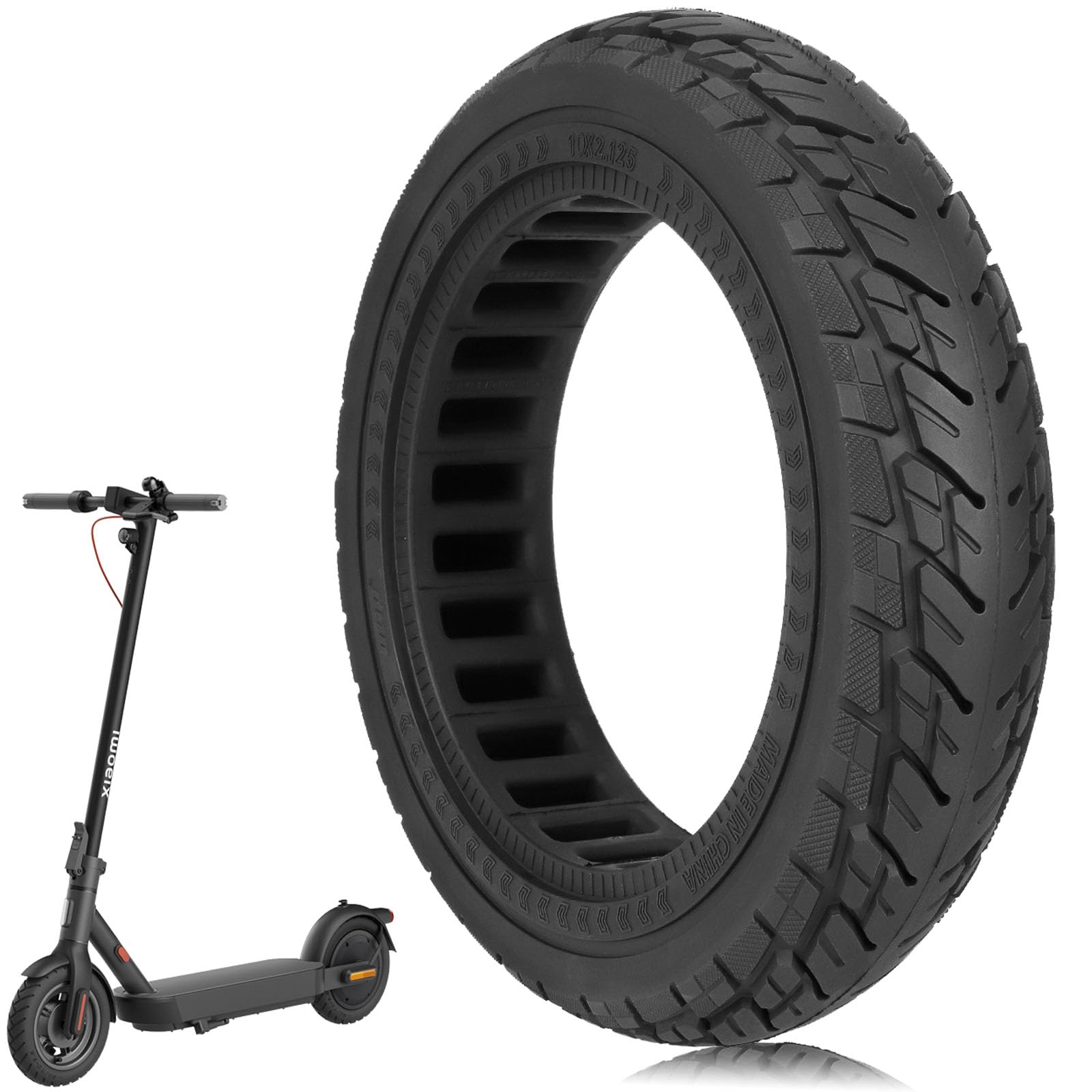 TREFAN Pneumatici solidi per Xiaomi 4/Ninebot F20/F25/F30/F40, per Navee V25i Pro/V40i Pro/V50i Pro, 10 pollici