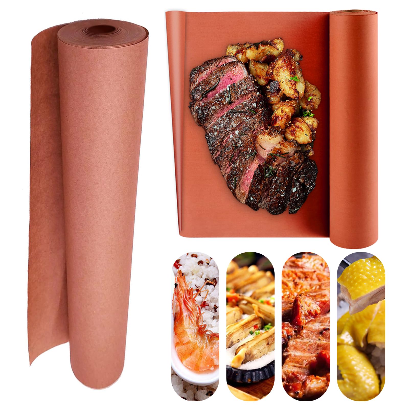 YSOOUA Carta Da Macellaio Rosa per BBQ 44cm x 30m - Rotolo Kraft per Barbecue, Smoker e Grill - Risultati Di Cottura Perfetti