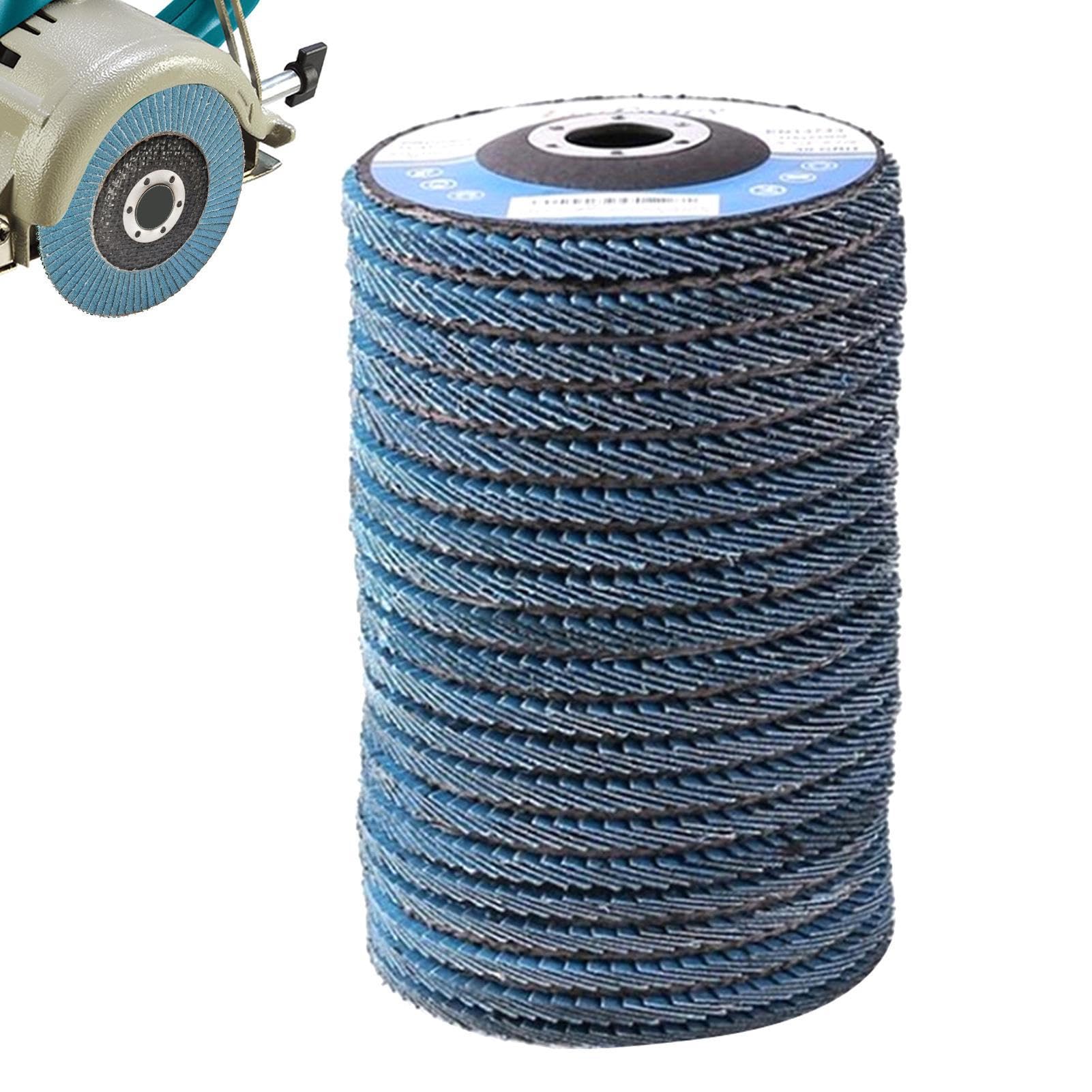 Disque de ponçage pour meuleuse d'angle avec 10 lames de meules multigrains 40 à 120 - 8