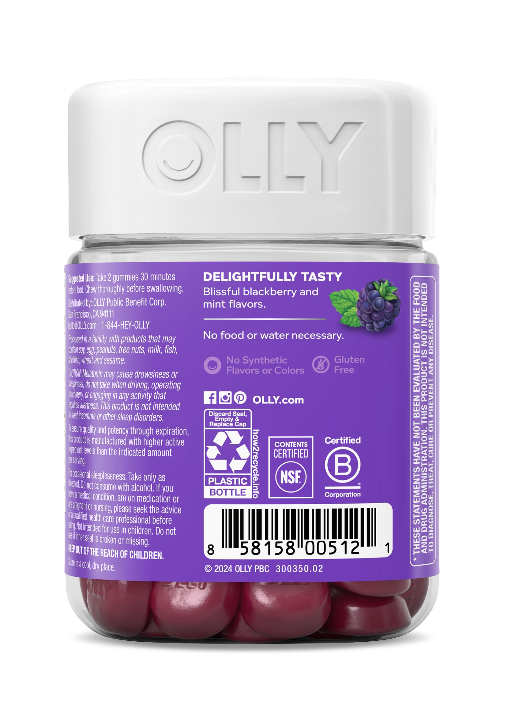 OLLY Sleep Support Gummy Supplement,* 3 mg Melatonin, L-Theanine - 50 Count — Amazon image 6