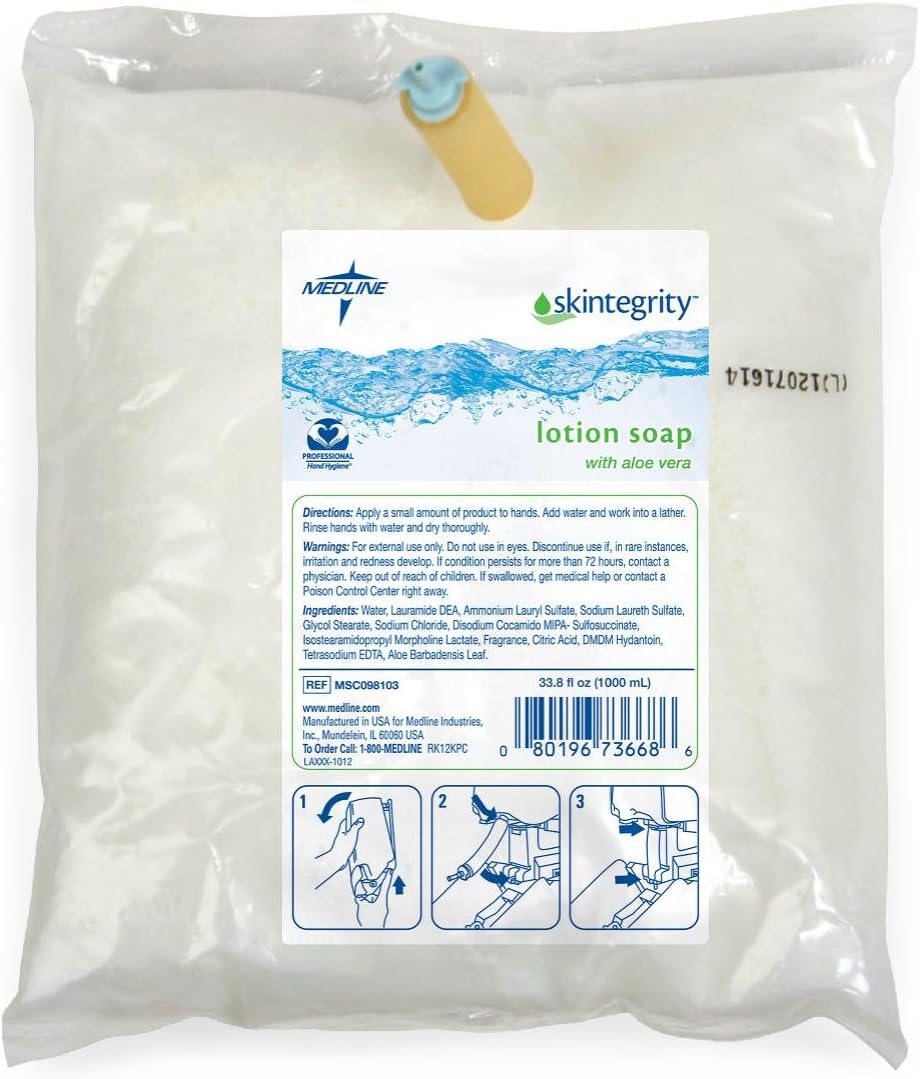 Medline HealthGuard Enriched Lotion Soap with Aloe Vera, 33