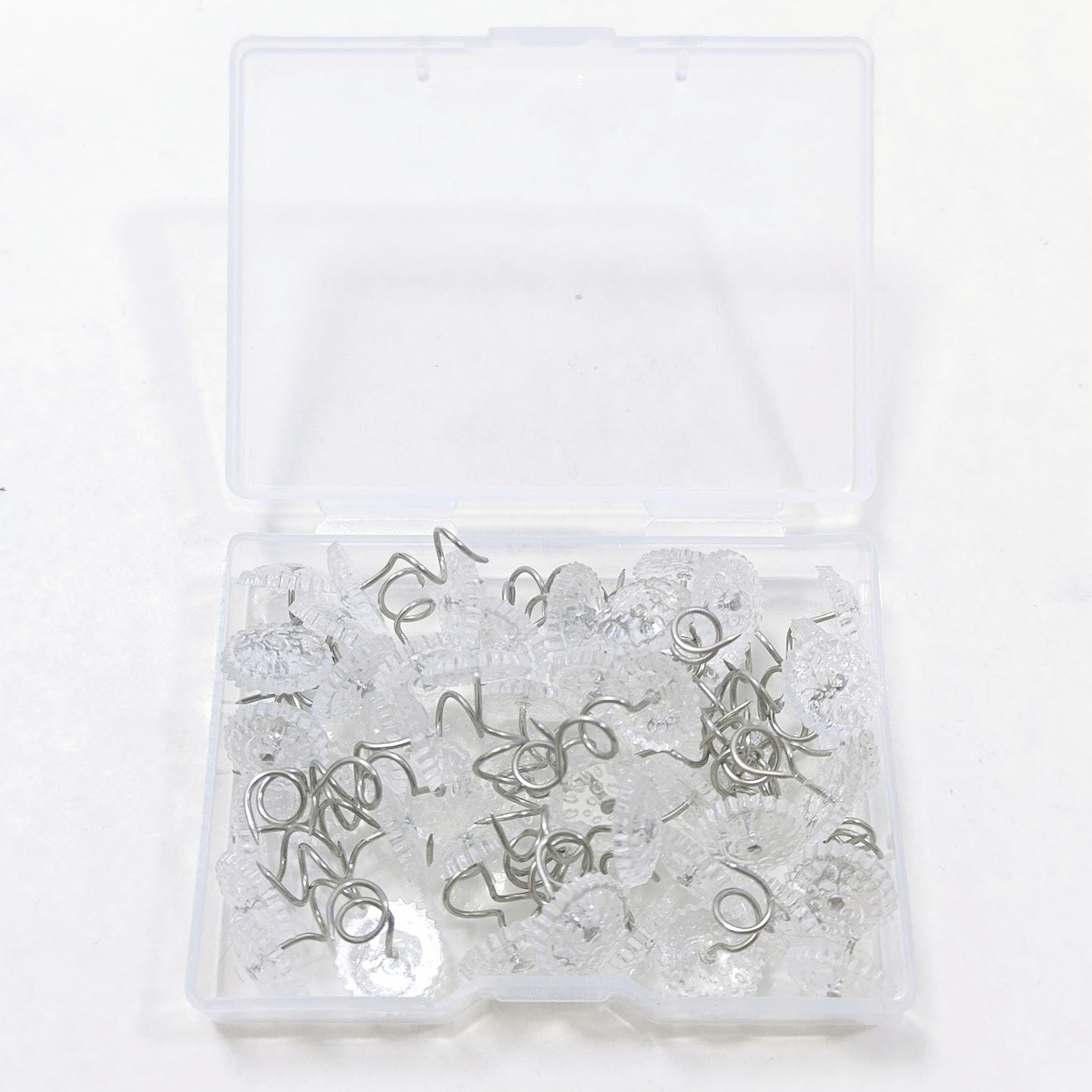 50Pcs Twist Pins with Clear Heads, Bedskirt Pins for Holds Bedskirts, Drapes, lipcovers and Other Fabric and Materials Securely in Place
