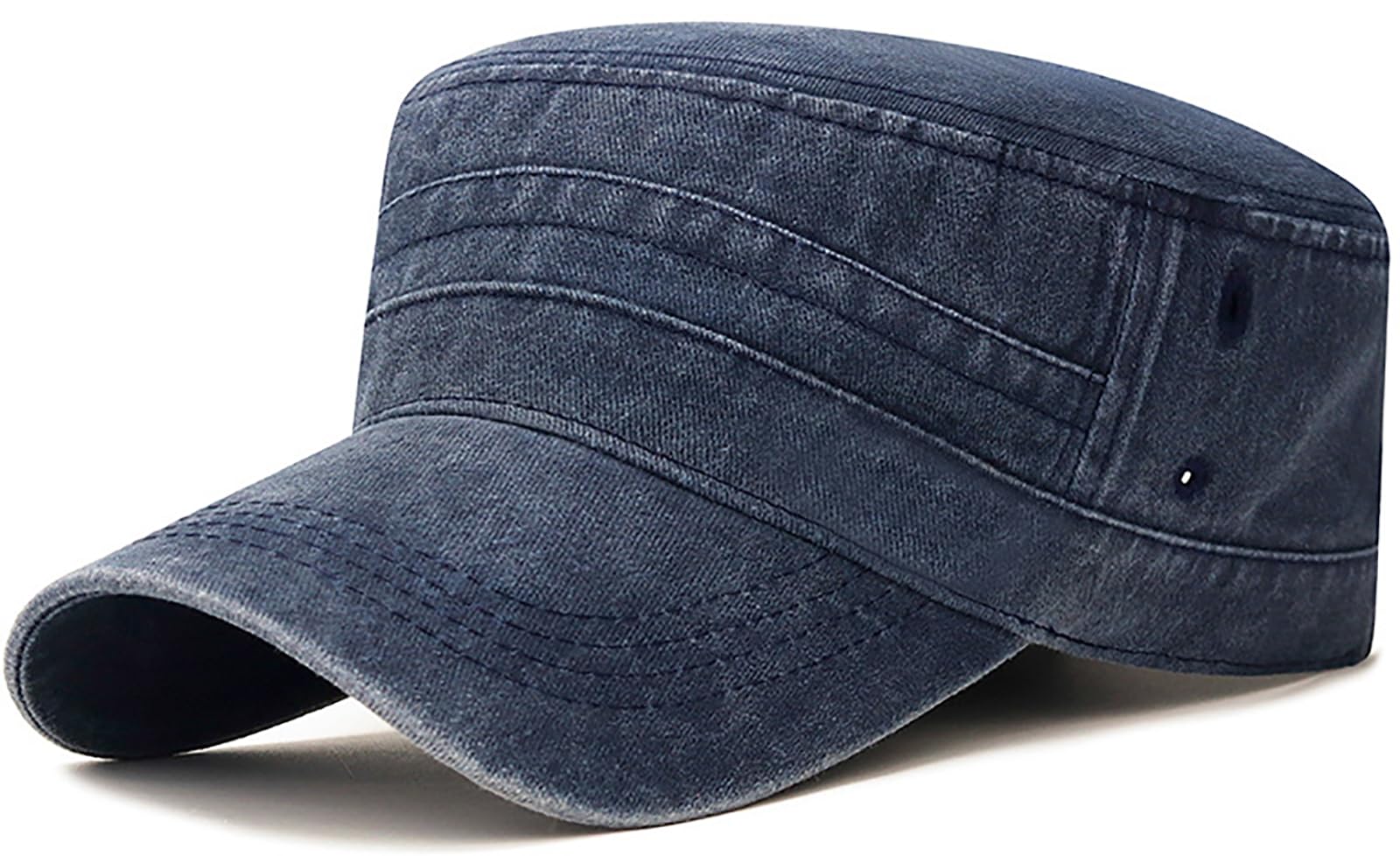 XYIYI Retro Washed Military Caps Cotton Cadet Army Caps Vintage Flat Top Cap
