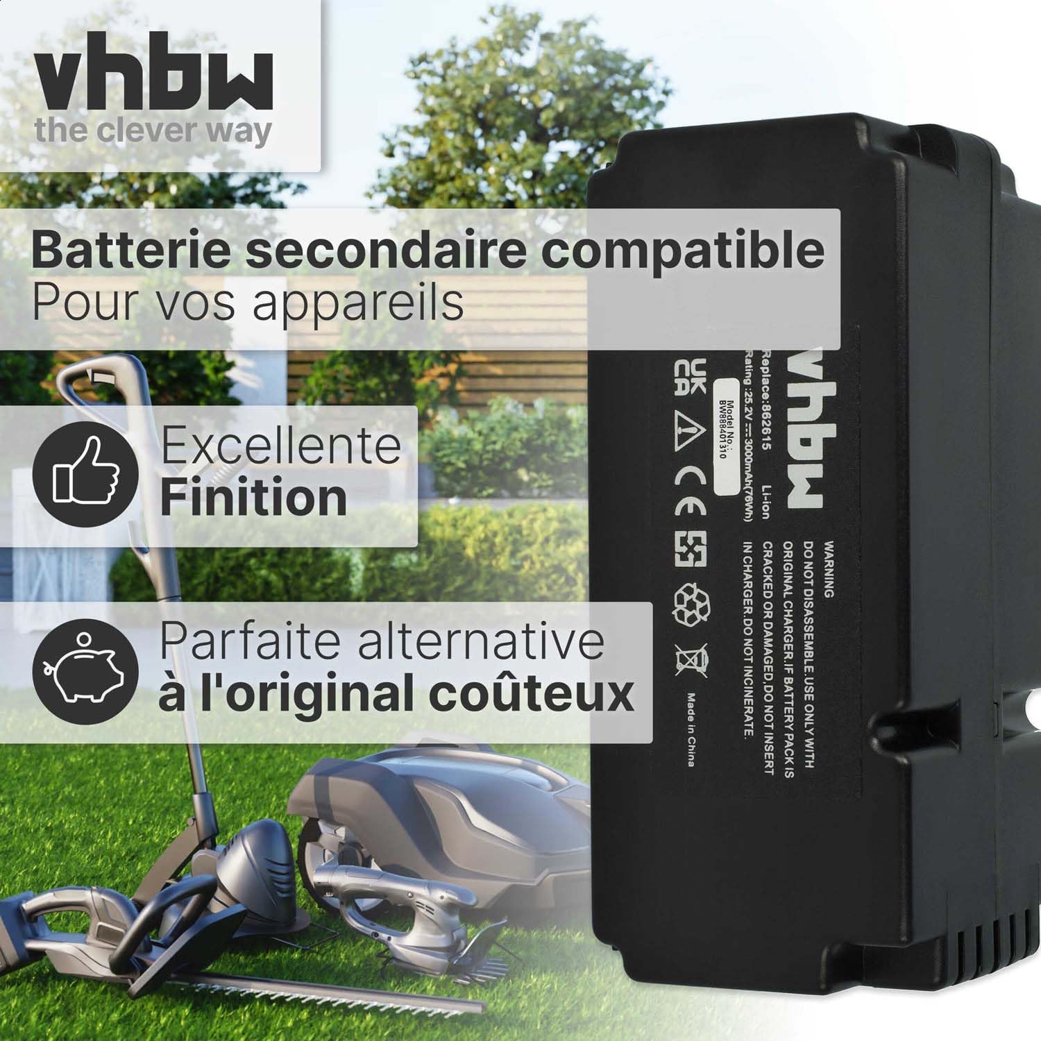 vhbw Batterie Remplacement pour 862601