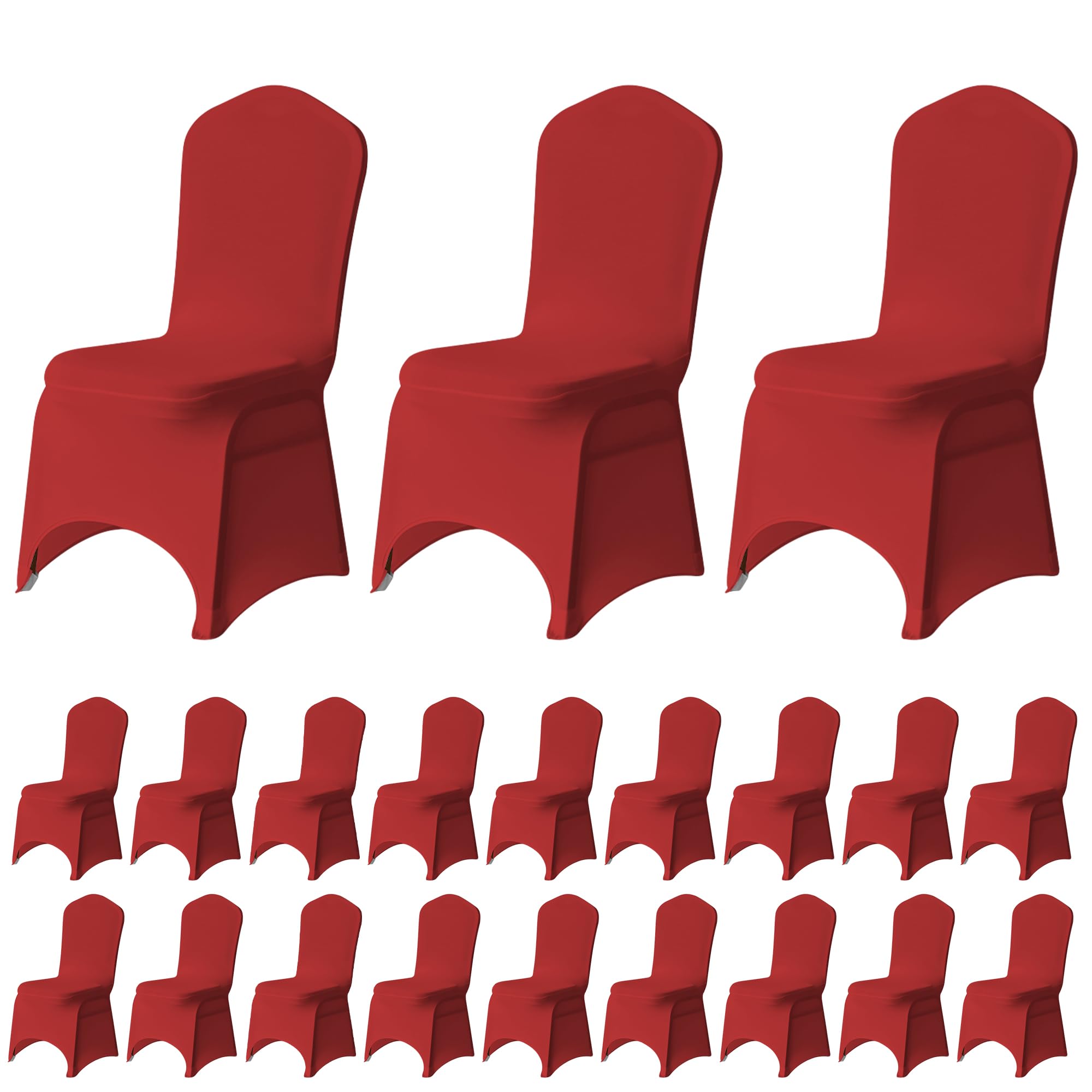 Trimming Shop 30pcs Red Wedding Chair Covers Stretch Slipcovers โ image 1
