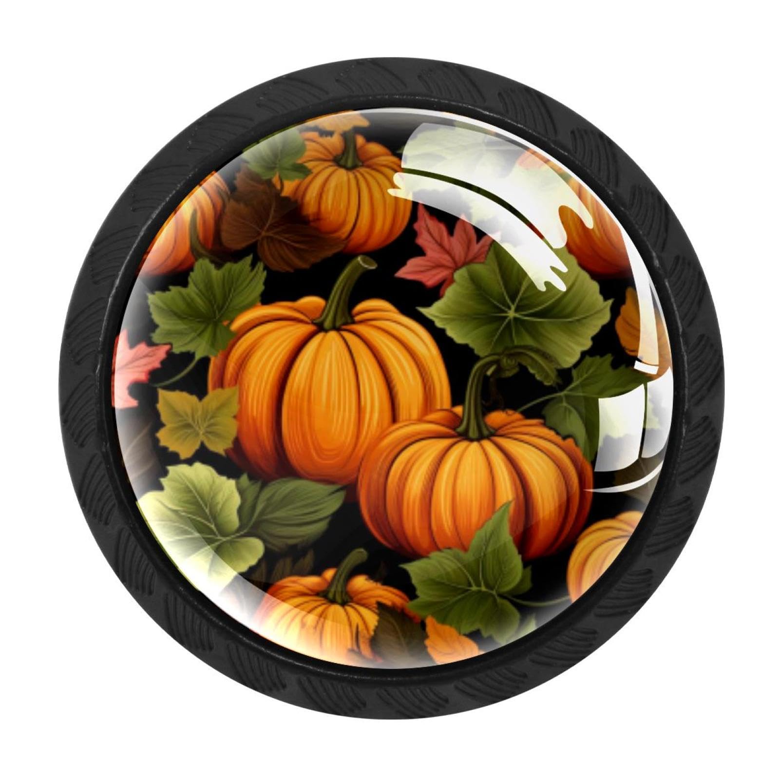 CHENZZZZ 4 Pieces Thanksgiving Pumpkin Kitchen Cabinet Knobs Drawer Knobs Dresser Knobs Black Knobs Drawer Pulls Dresser Drawer Handles Knobs for Dresser Drawers
