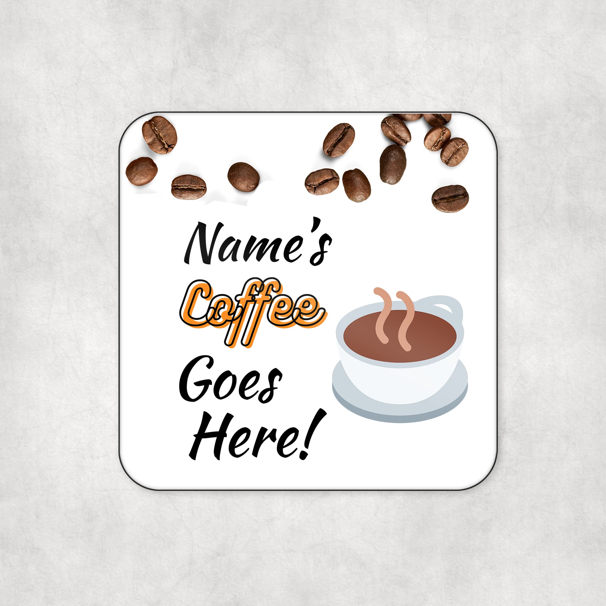 Printed Personalised Drinks Coaster Coffee SQUARE - High Gloss Finish