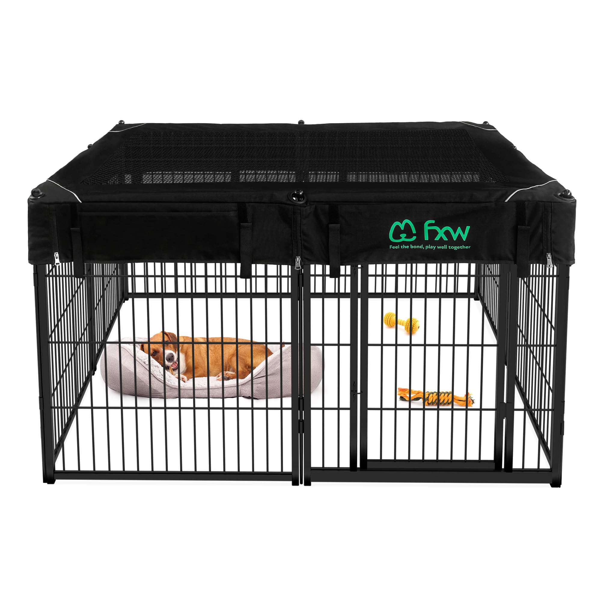 FXW Homeplus Indoor Dog Playpen with Mesh Top Cover, 32" H, 8 Panels