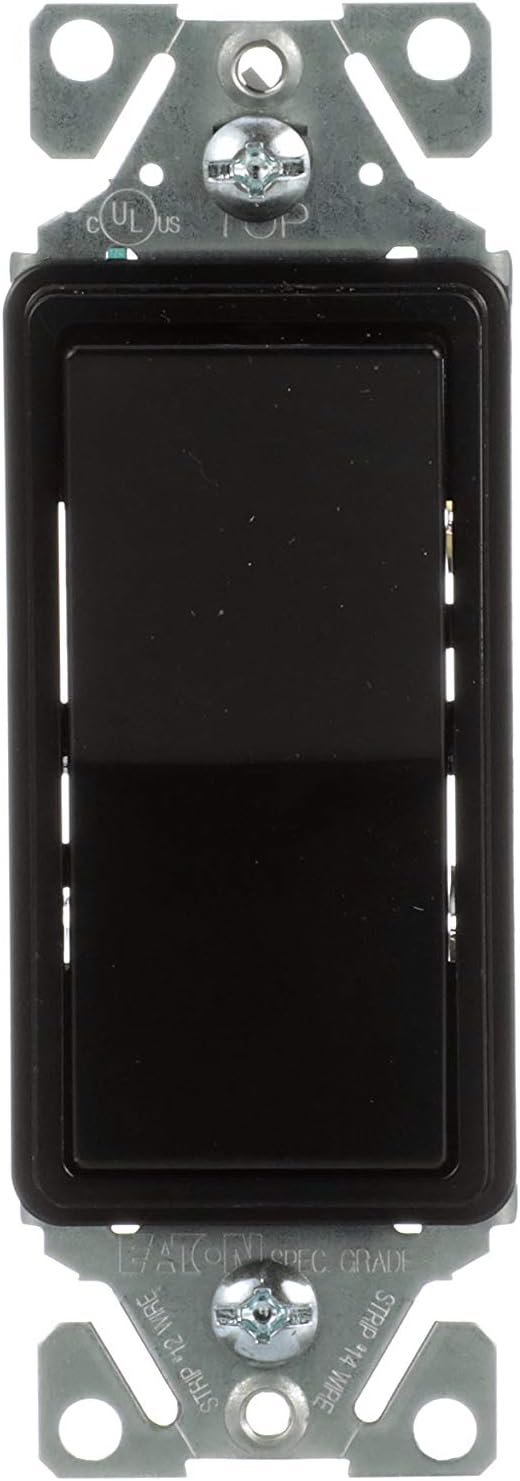 Eaton 7503B 15-Amp 120/277-volt Standard Grade 3-Way Decorator Switch with Back, Push and Side Wiring, Brown