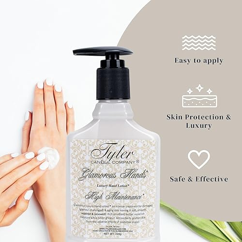 Miniatura 5 de Worldwide Nutrition Paquete, 2 artículos Tyler Loción de manos de alto mantenimiento - Crema de manos perfumada y pequeña para manos secas- 2 Oz