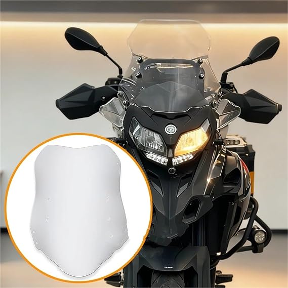 Motorcycle WindScreen For Benelli For TRK 502 502X 552 552X Motorcycle Windscreen Double Bubble Windshield Screen Wind Deflectors(Grey 52cm)