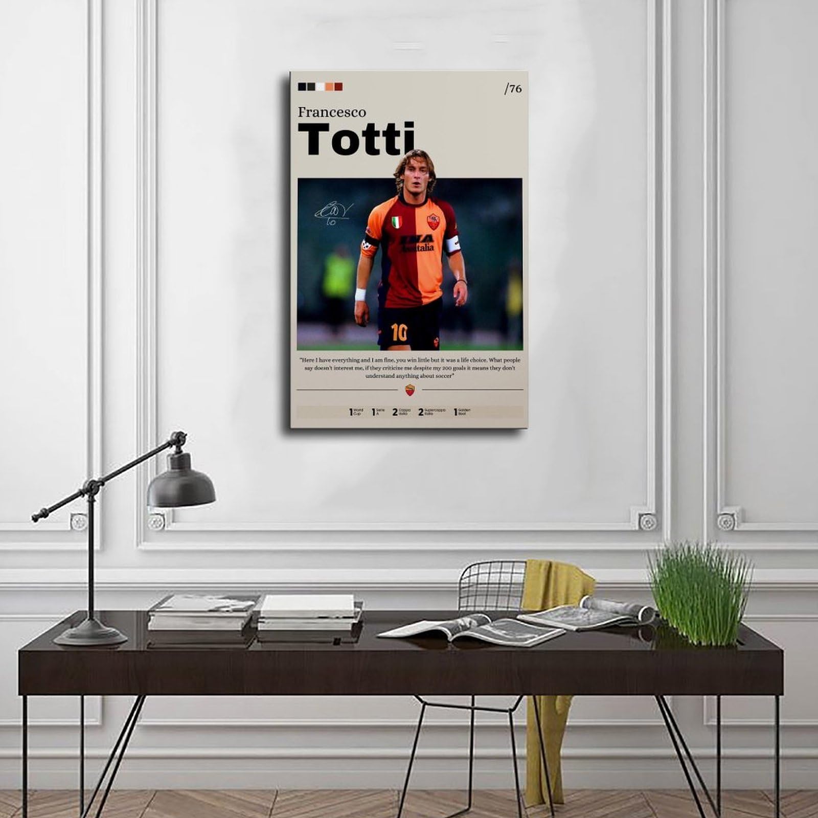SDYYFF Poster Su Tela Senza Cornice 60x80 Cm - Francesco Totti, Opera D'arte Per Camera Da Letto E Soggiorno, Regalo Originale