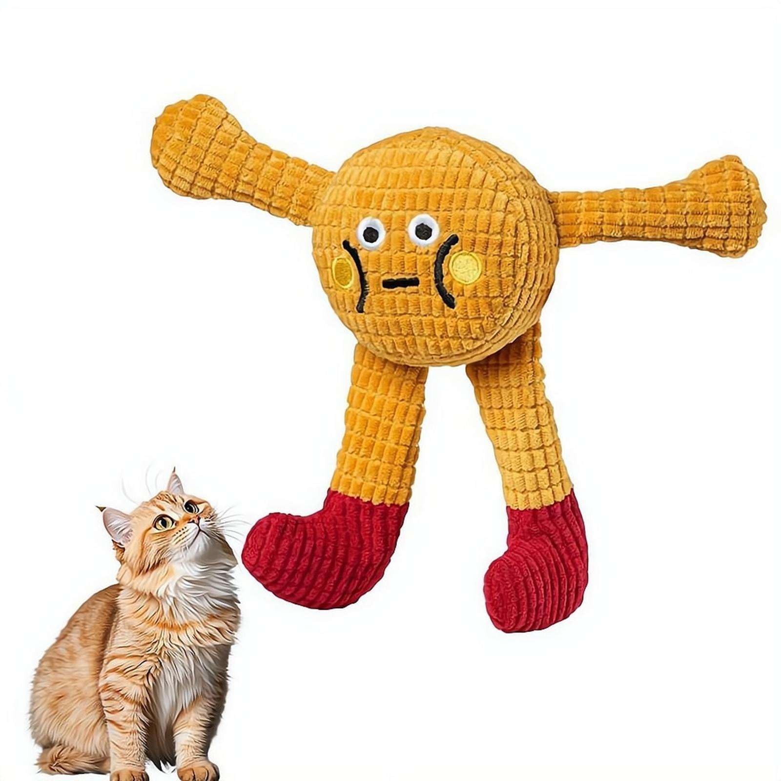 Cat Chew Toys with Catnip Inside, Kitten Chew Teething Toys,Fluffy Toys for Playing, Crinkle Paper & Squeaky Ball Inside, Cat Catnip Toys for Kittens & Dogs