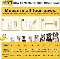 Vista 2 de Hcpet - Zapatos para perros grandes, botas para perros grandes, protectores de patas transpirables para perros para pavimentos calientes en verano