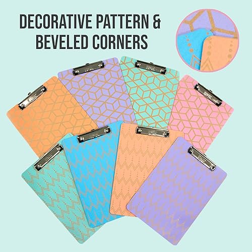 Miniatura 3 de BAZIC - Portapapeles de madera vintage, clip de perfil bajo, resistente y fuerte, tamaño carta A4, para oficina y escuela, paquete de 4