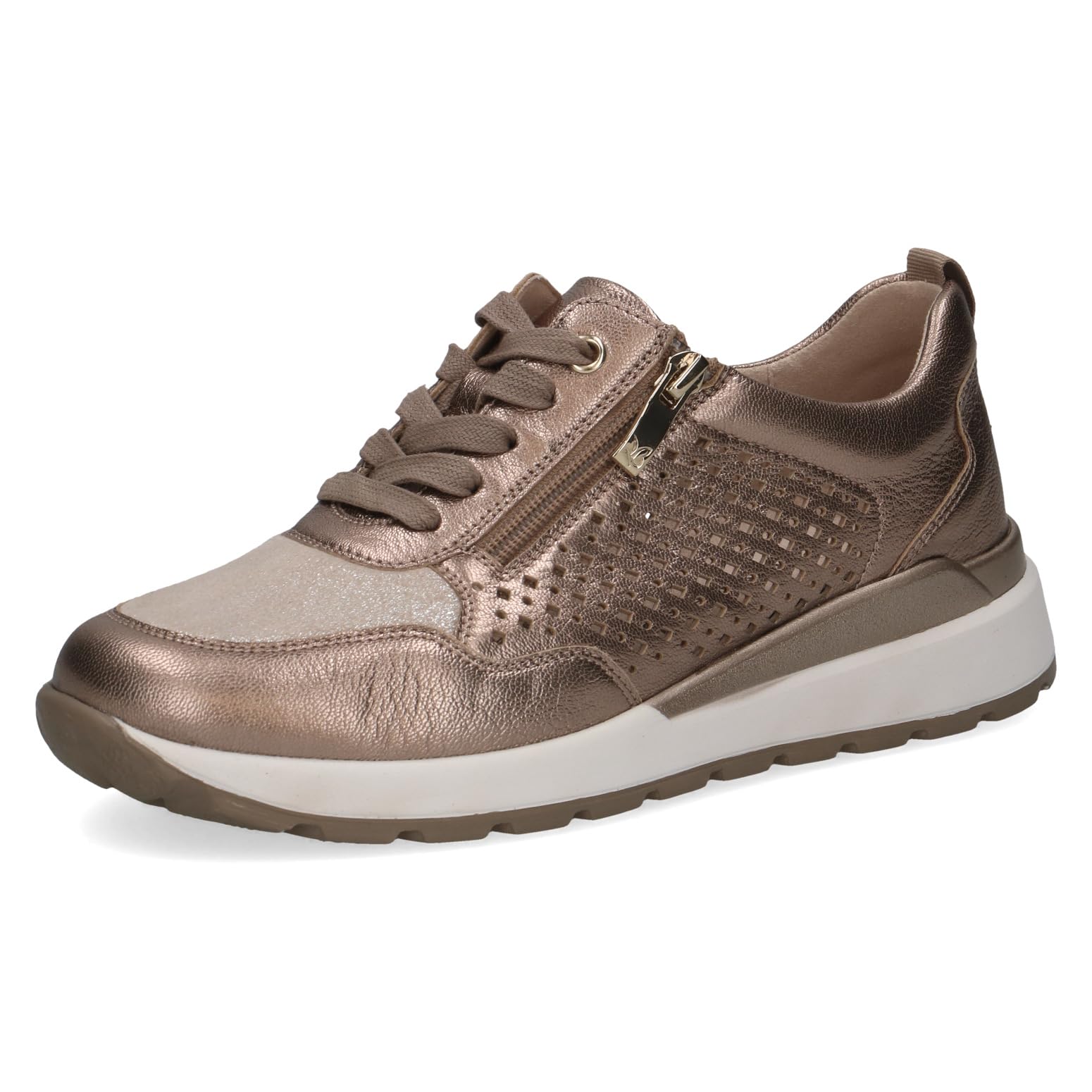 CAPRICE Women's Flat Sneakers, Brown (Taupe MET.Comb), 6.5 UK