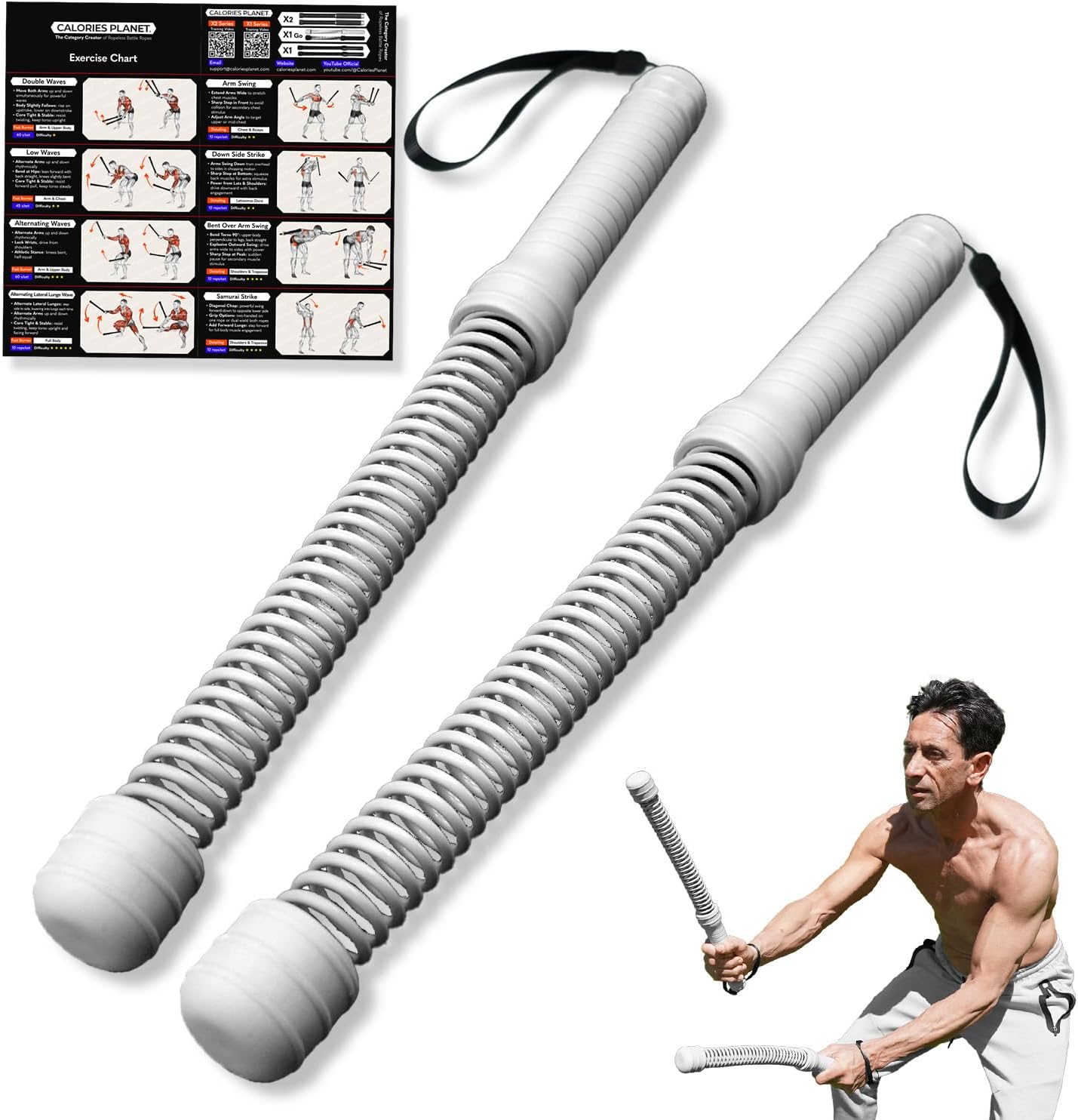 X1 Go Ropeless Battle Rope for Home Gym, HIIT Workouts, Low-Impact Cardio Training (Lunar Gray-1.3lb)