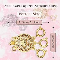 Vista 2 de Dailyacc Cierre de collar en capas para mujer, cierre de joyería deslizante de plata y oro de 14 quilates, conectores de pulsera