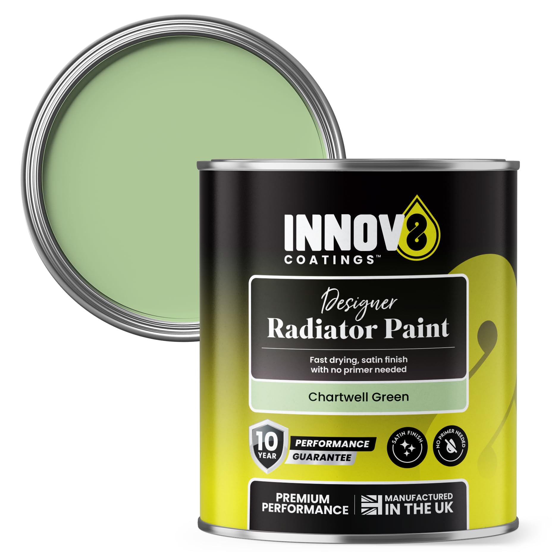 INNOV8 COATINGS RADIATOR PAINT - 750 ml - Satin - Fast Dry (Chartwell Green)