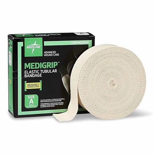 Miniatura 9 de Medline Medigrip Vendajes Tubulares Elásticos, Talla E, Para Piernas o Muslos Pequeños, Amarillo