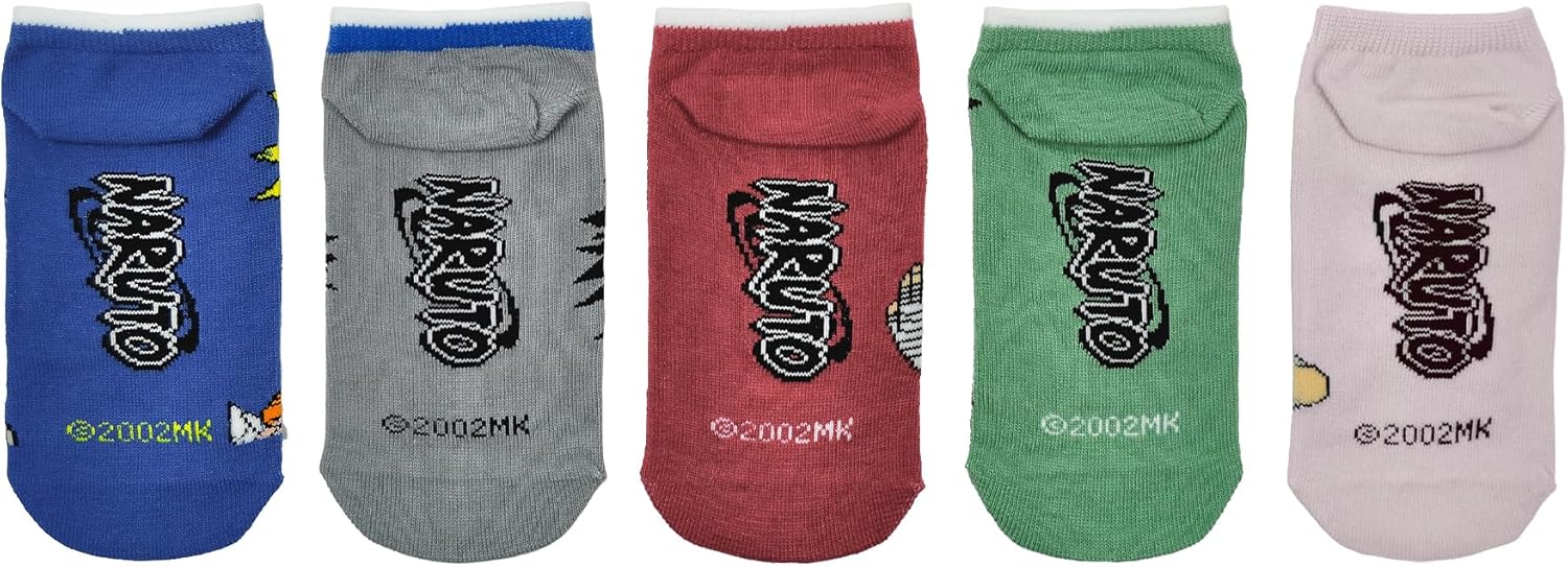 Naruto Kids Lowcut Sock Pack (5 Pair) - Fits Kids Shoe Size 9-3 - Image 2