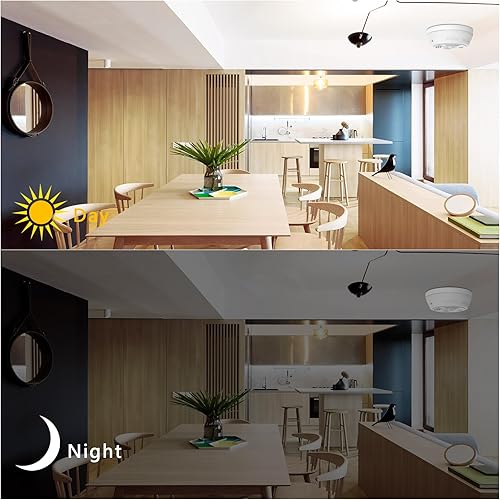 Miniatura 5 de Cámara detector de humo - Cámara interior de seguridad Mini 200 días en espera 1080P WiFi HD visión nocturna PIR detección de movimiento inalámbrica