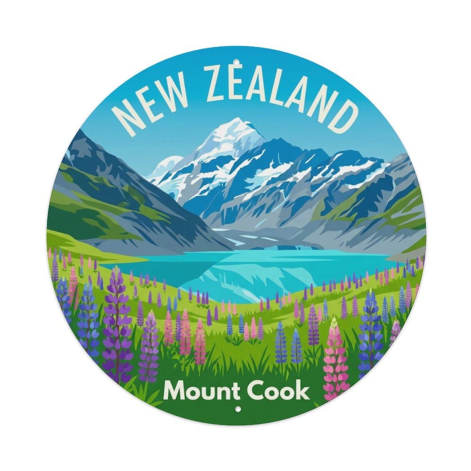 Vintage Travel New Zealand Exploration Vintage Metal Tin Sign Plaque Wall Decor for Cafe, Club Bar, Office, Garden Metal Poster 8x8Inch