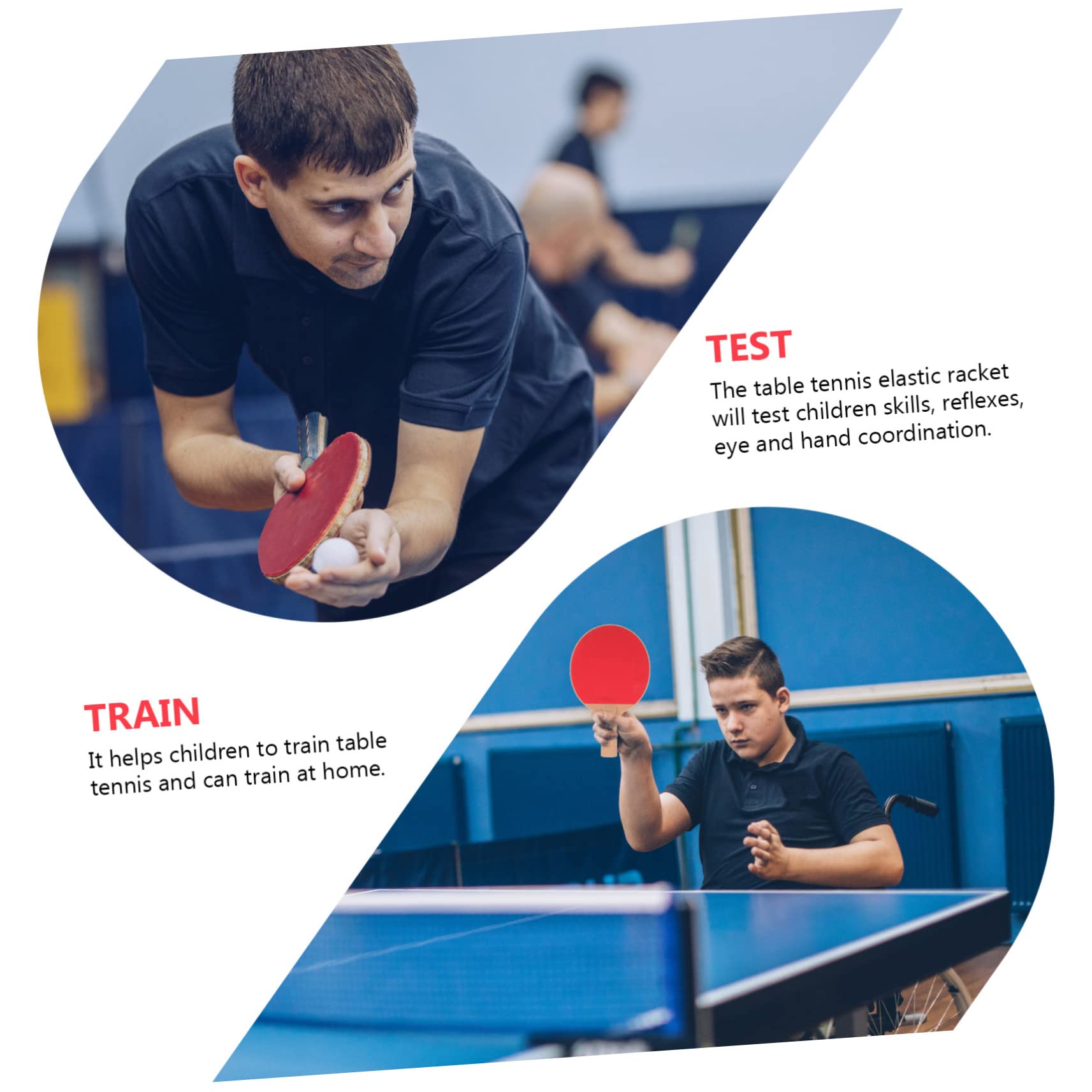 Mikikit Table Tennis Racket Set for Boys and Girls Bouncy Paddle Rackets Fun for