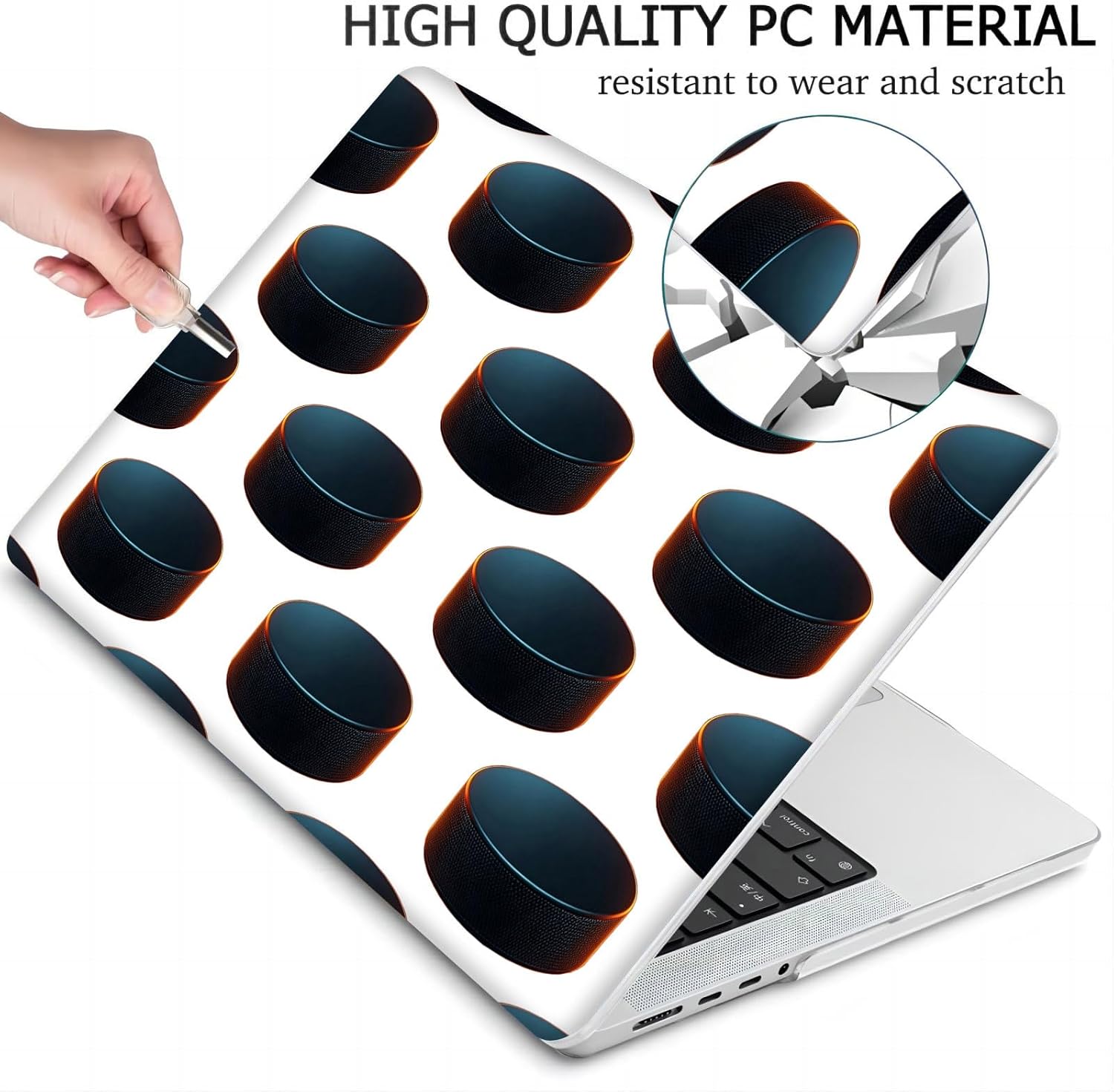 Compatible with MacBook Neo 13-inch, Hard Shell Case with Keyboard Cover and Screen Protector (A3404 A18 Pro chip, 2026 Release) - Hockey MD8777