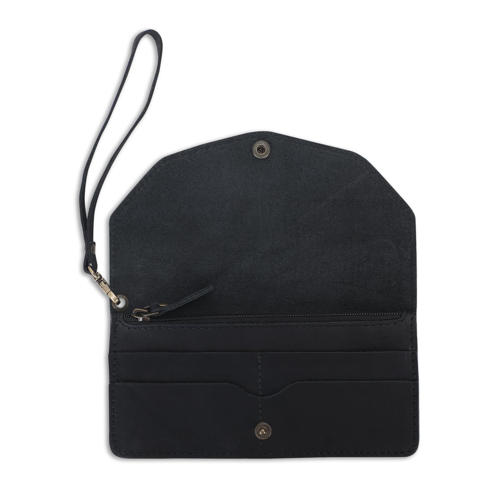 CestAntiQ Leather Money Bag Wallet for Women, Reusable Budget Organizer, Retro Clutch Wallet Vintage Cash Envelope Continental Wallet Travel Currency