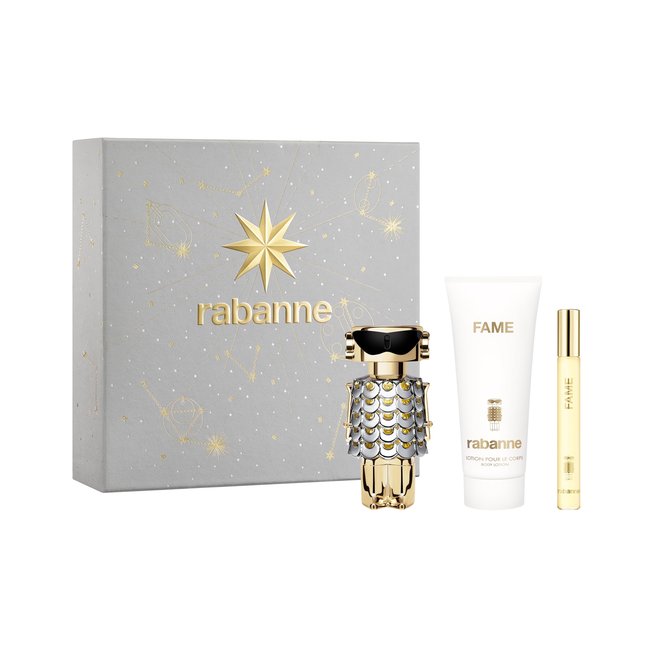 Rabanne Fame Eau de Parfum 50 ml Geschenkset 2025 (enthält 50 ml Eau de Parfum, 100 ml Bodylotion und 10 ml Reisespray)