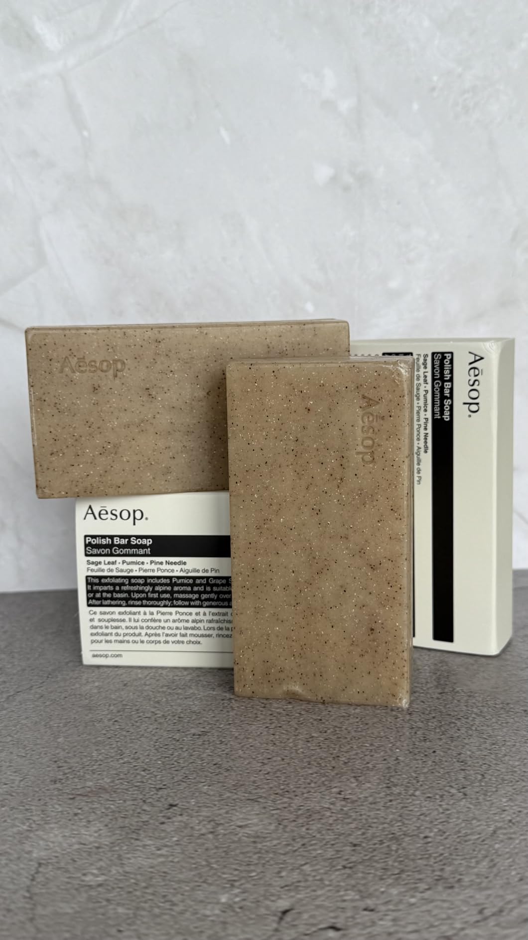 Aesop Polish Bar Soap | Exfoliating Body Cleansing Bar with Pumice & Botanical Oils | Gently Polishes Skin – Non-Drying | 5.2 oz (Pack of 2)