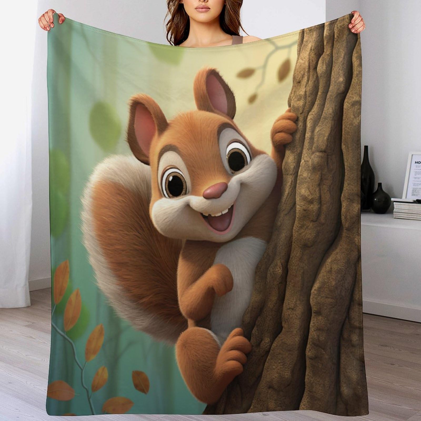 Couverture en écureuil 3D impression chaude, le cadeau parfait pour lit
