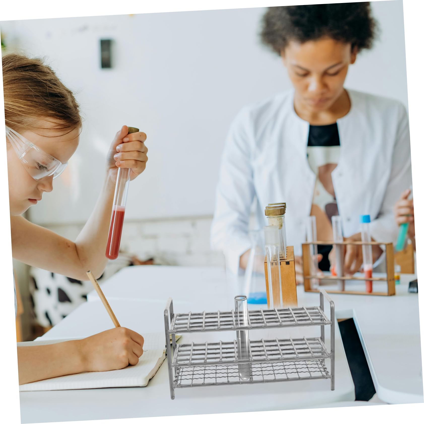 Gradilla Para Tubos De Ensayo Organizador De Laboratorio Ranuras Soporte Para Tubos De Ensayo De Muestreo Expositor Para Química