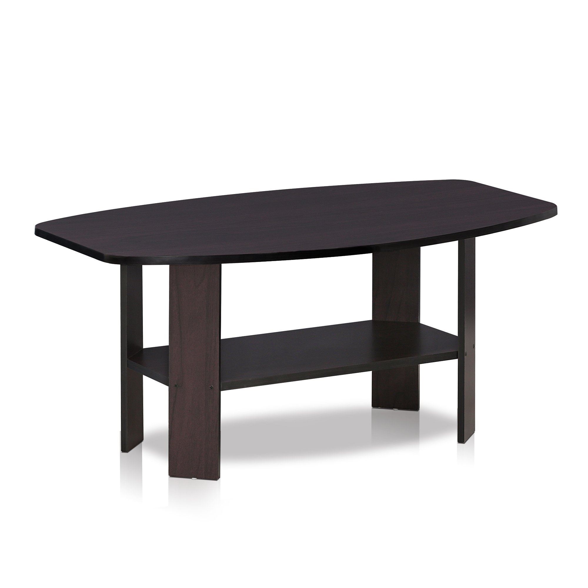 Rackhams Dark Simple Design Coffee Table, Walnut Modern Easy-Assembly Design For Living Room (Walnut)