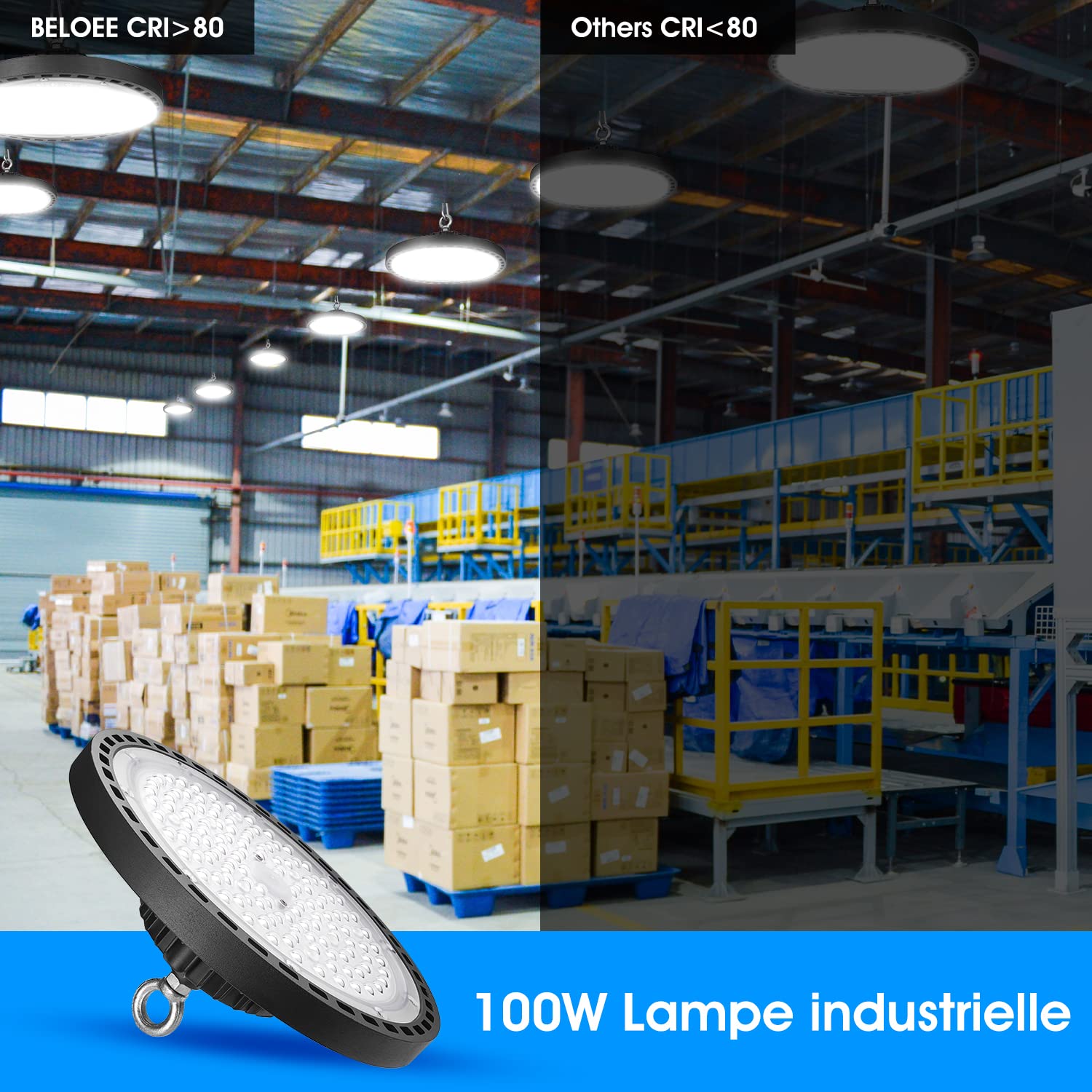 Achat 4 Pack UFO LED Plafonnier Garage Light 100w, Éclairage