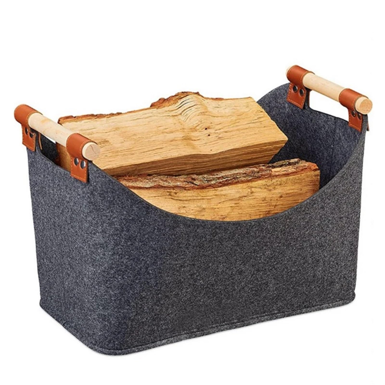 Cesto Pieghevole in Legno con Manici in Legno Cesto portaoggetti Pieghevole for Vestiti da 57 Litri Borsa Porta Legna da ardere di Grande capacità