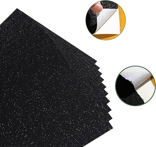 Miniatura 3 de 28 hojas de papel de cartulina negra con purpurina de 8.5 x 11 pulgadas, tarjetas de papel grueso de 250 GSM para fiestas de cumpleaños,