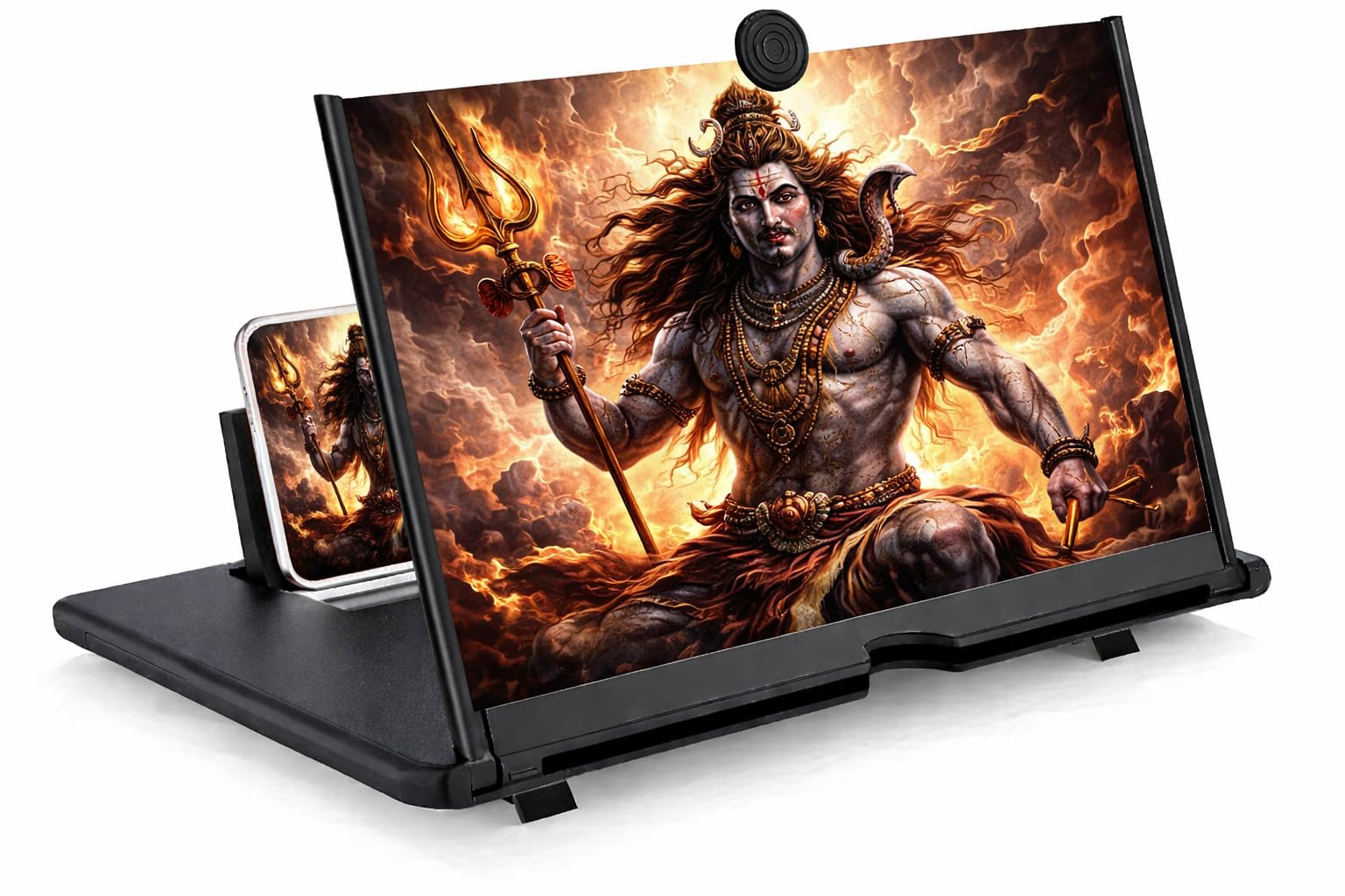 3d hd mobile screen magnifier – foldable screen amplifier with eye protection, universal smartphone stand for movies, gaming,video watching (multicolor)
